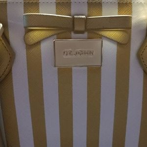 St. John Gold & Cream Handbag